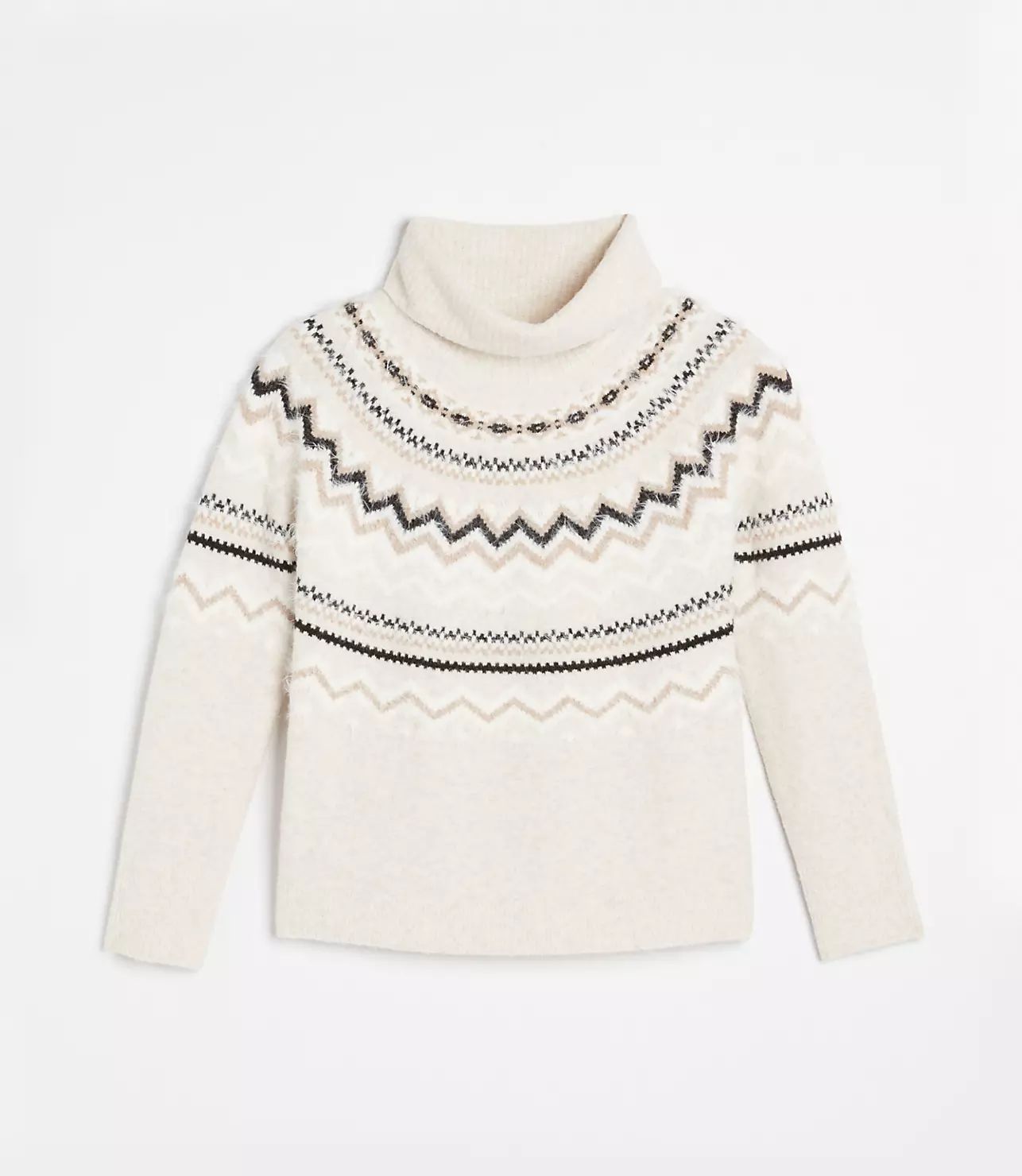 Fair Isle Fuzzy Turtleneck Sweater | LOFT