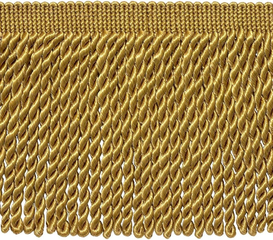 6" (15cm) Basic Solid Collection Traditional Satiny Bullion Fringe Trim (Style# BFS6) Antique Gol... | Amazon (US)