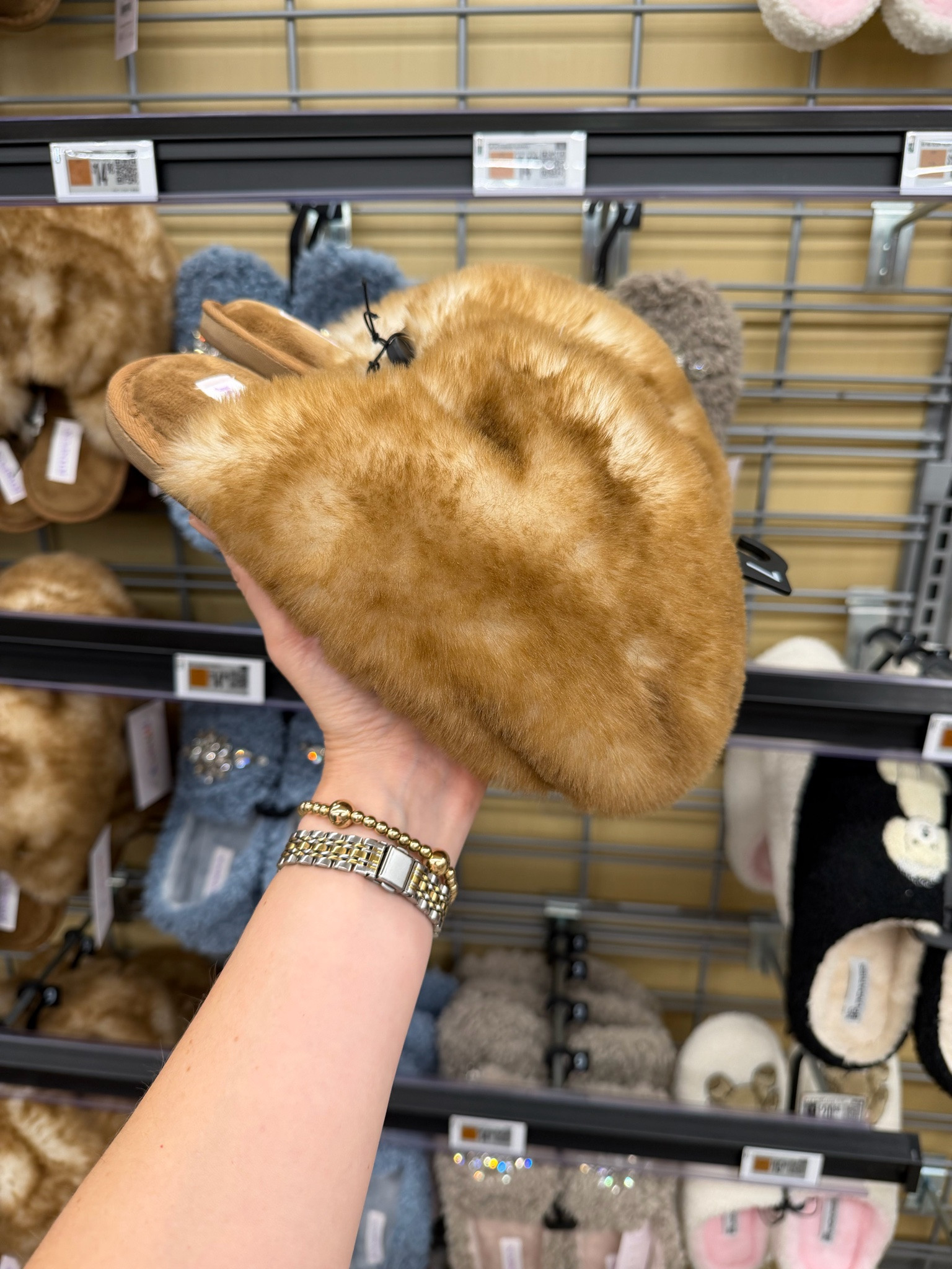 Super soft furry slippers at Walmart, these are fun!