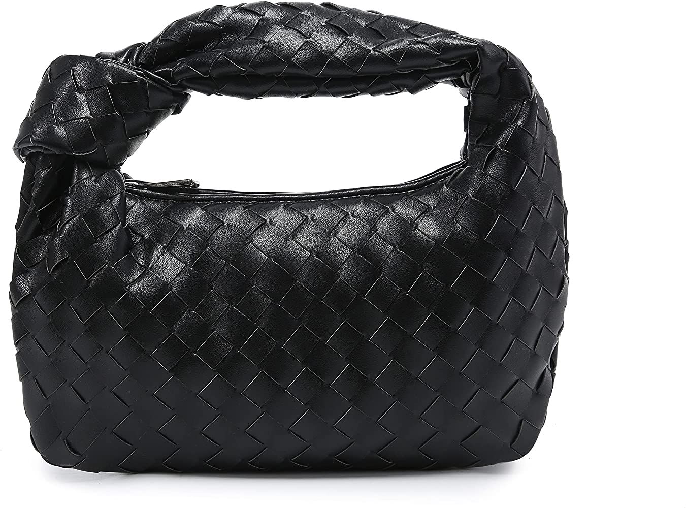 Amazon.com: Knoted Women Handbag PU Leather Woven HandBag Fashion Shoulder Bag Purse Woven Handma... | Amazon (US)