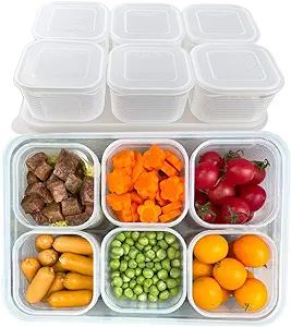 TeTeBak Food Storage Containers with Lids Airtight - 6PCS Removable Individual BPA-Free Plastic F... | Amazon (US)