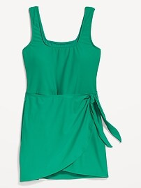 Wrap-Front Swimsuit Dress for Women | Old Navy (US)