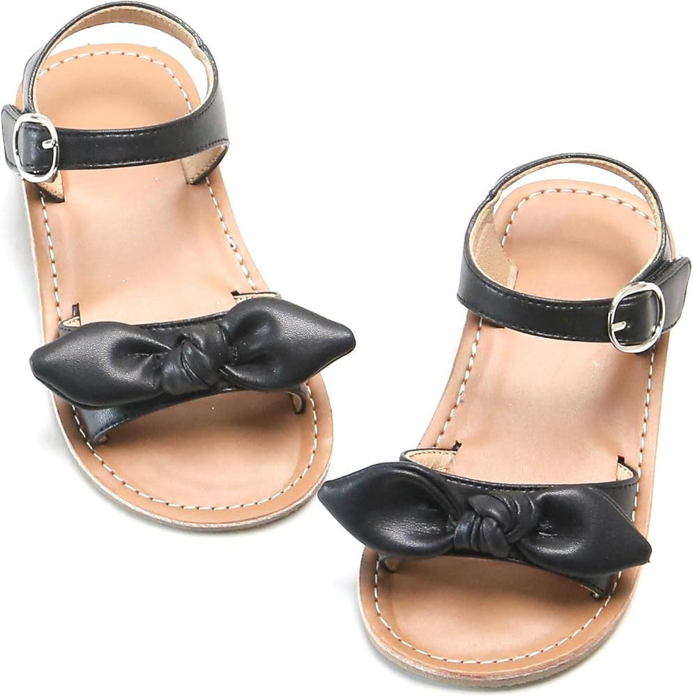 Otter MOMO Girls Sandals Open Toe Princess Flat Sandals with Ruffle Summer Sandals (Toddler/Little K | Amazon (US)