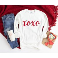 Valentines Day Sweatshirt For Women, Xoxo Sweater, Shirt, Long Sleeved Heart Tshirt, Shirts Teachers, Cute Valentine Tee | Etsy (US)