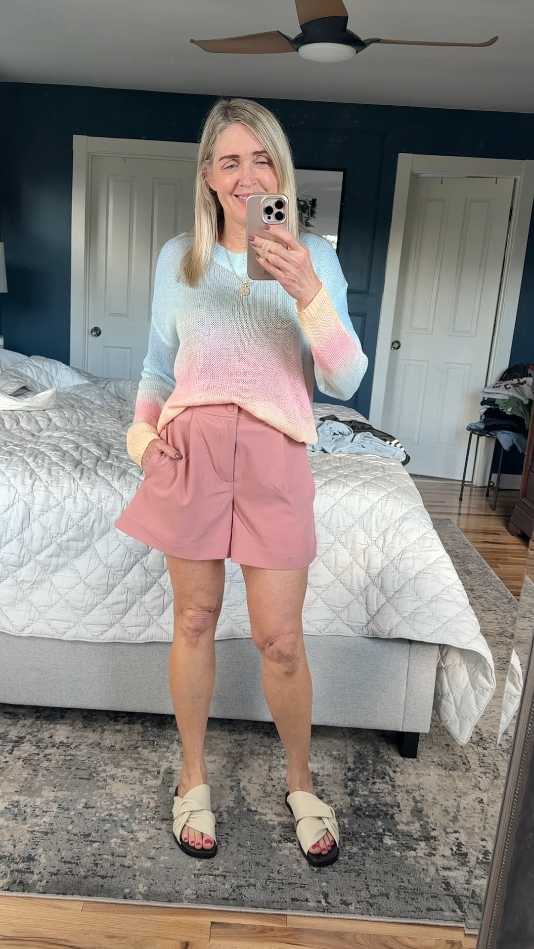 These @Varley pleated shorts are so comfortable and run true to size. 

Summer outfits, work from home outfits, summer sandals, relaxed outfits. Style over 40, style over 50, mom looks

#LTKgrwm #LTKootd #LTKOver40
