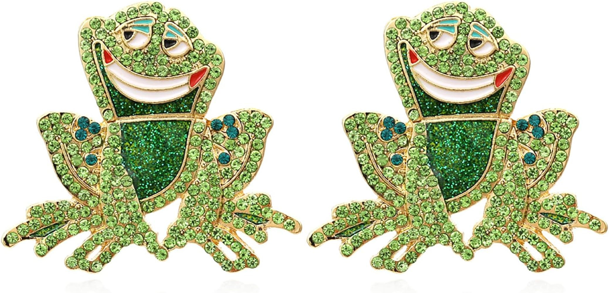 Frog Earrings for Women Vintage Rhinestone Frogs Stud Earrings Cute Funny Animal Earrings Frog Je... | Amazon (US)