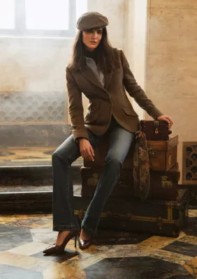 Lauren Ralph Lauren Women's Wool-Blend Herringbone Tweed Blazer, 14 | Belk