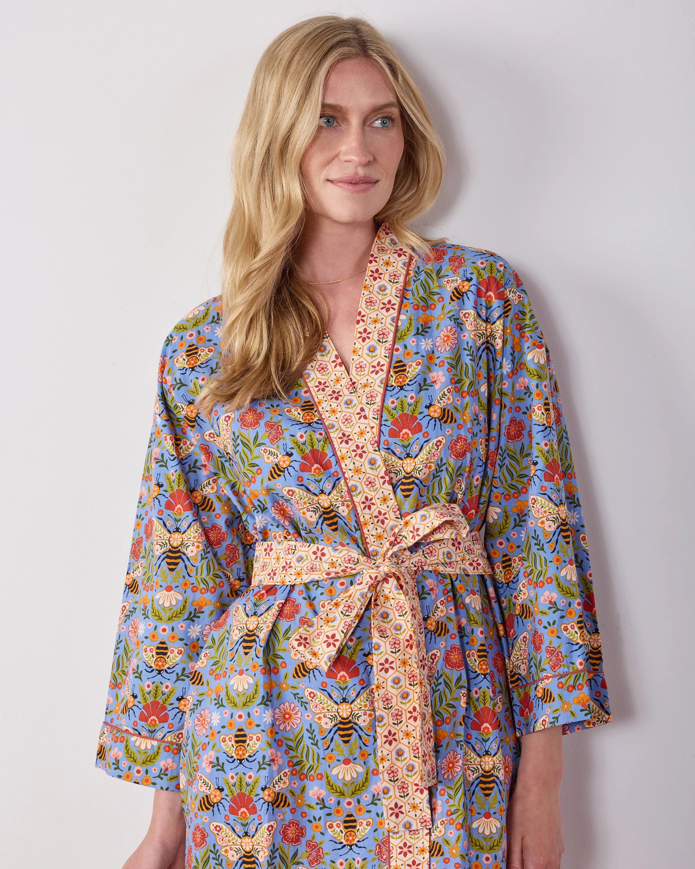 Bee Tapestry - Getting Ready Robe - Delphinium Blue | Printfresh