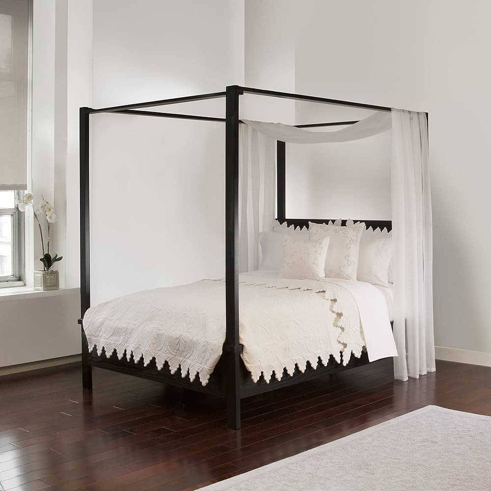 ROYALE LINENS Canopy Bed Scarf, White Sheer, for All Bed Sizes | Amazon (US)