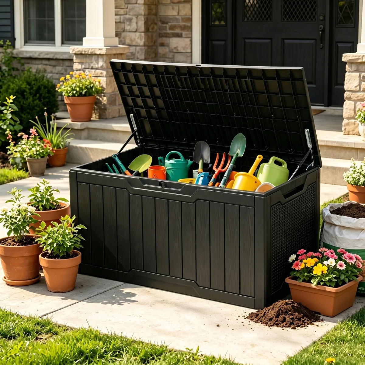 Quartey 100 Gallons Water Resistant Resin Lockable Deck Box | Wayfair North America