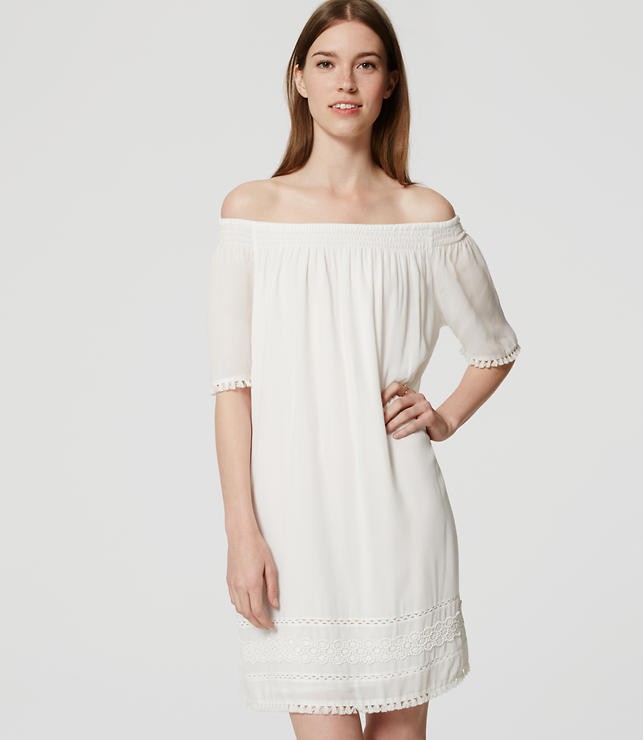 Tasseled Off the Shoulder Dress | Loft