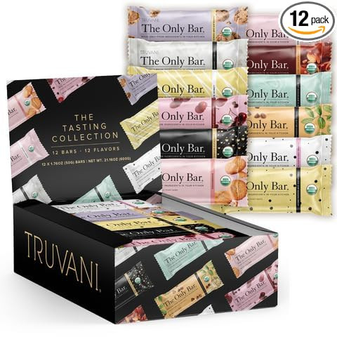 Truvani Plant Based Snack Bar | Variety 12 Pack | 5-8g Protein | USDA Organic and Vegan | The Onl... | Amazon (US)
