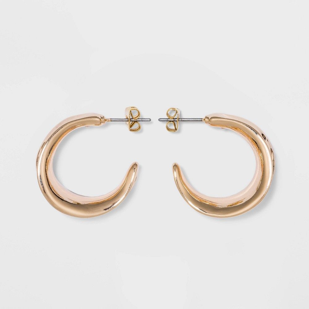 Chunky Hammered Hoop Earrings - A New Day™ | Target