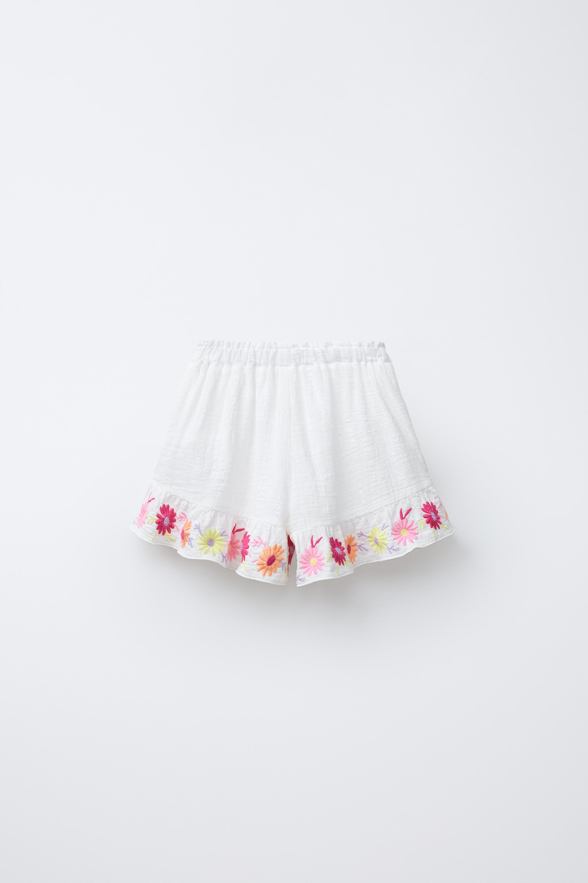 EMBROIDERED FLORAL SHORTS | Zara US