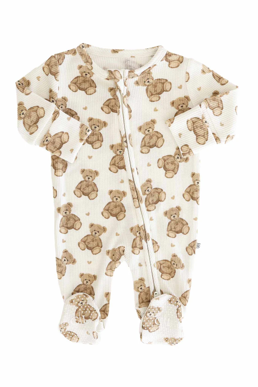 All Bamboo Waffle Zipper Footies | Caden Lane