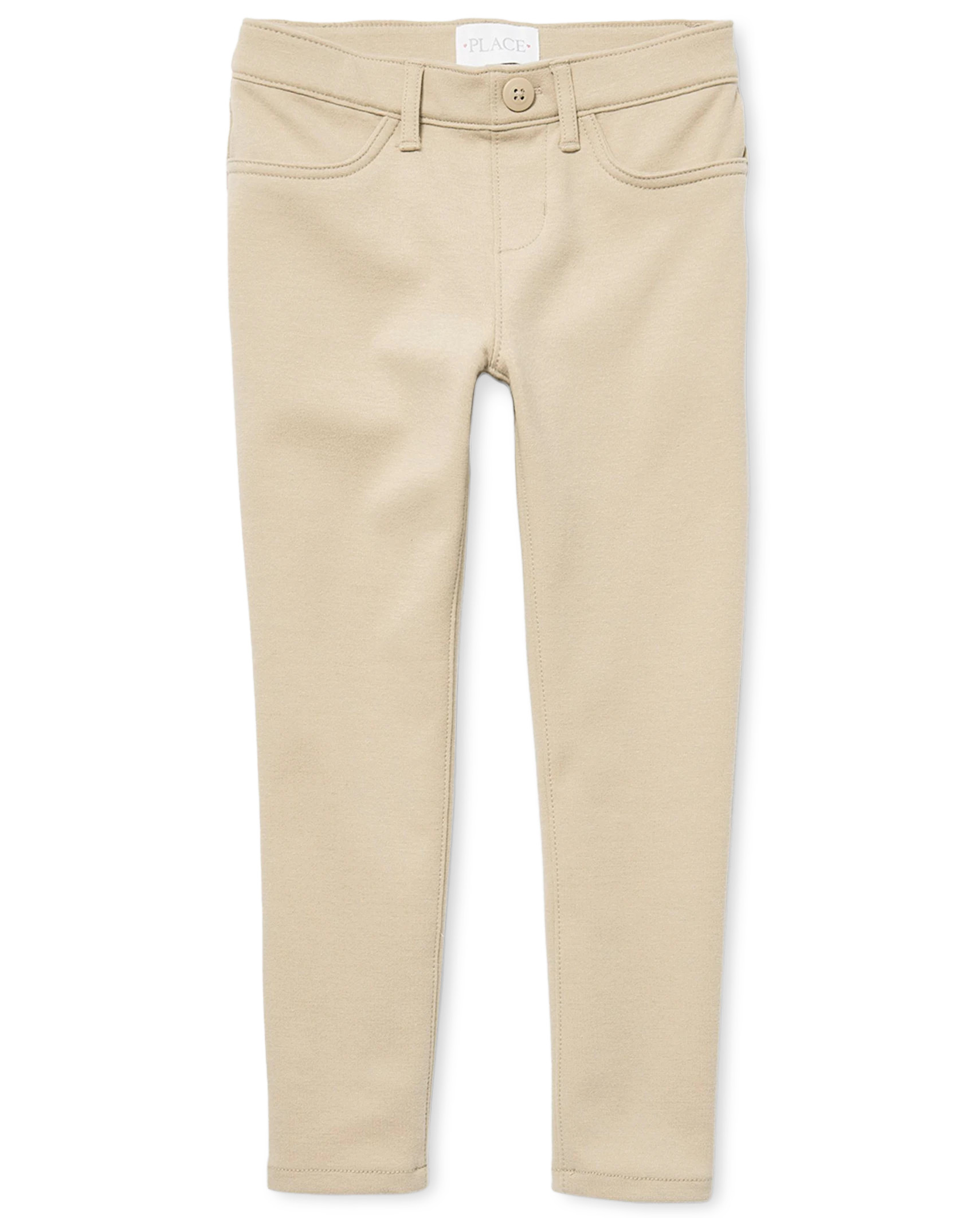 Girls Uniform Ponte Knit Pull On Jeggings - sandy | The Children's Place