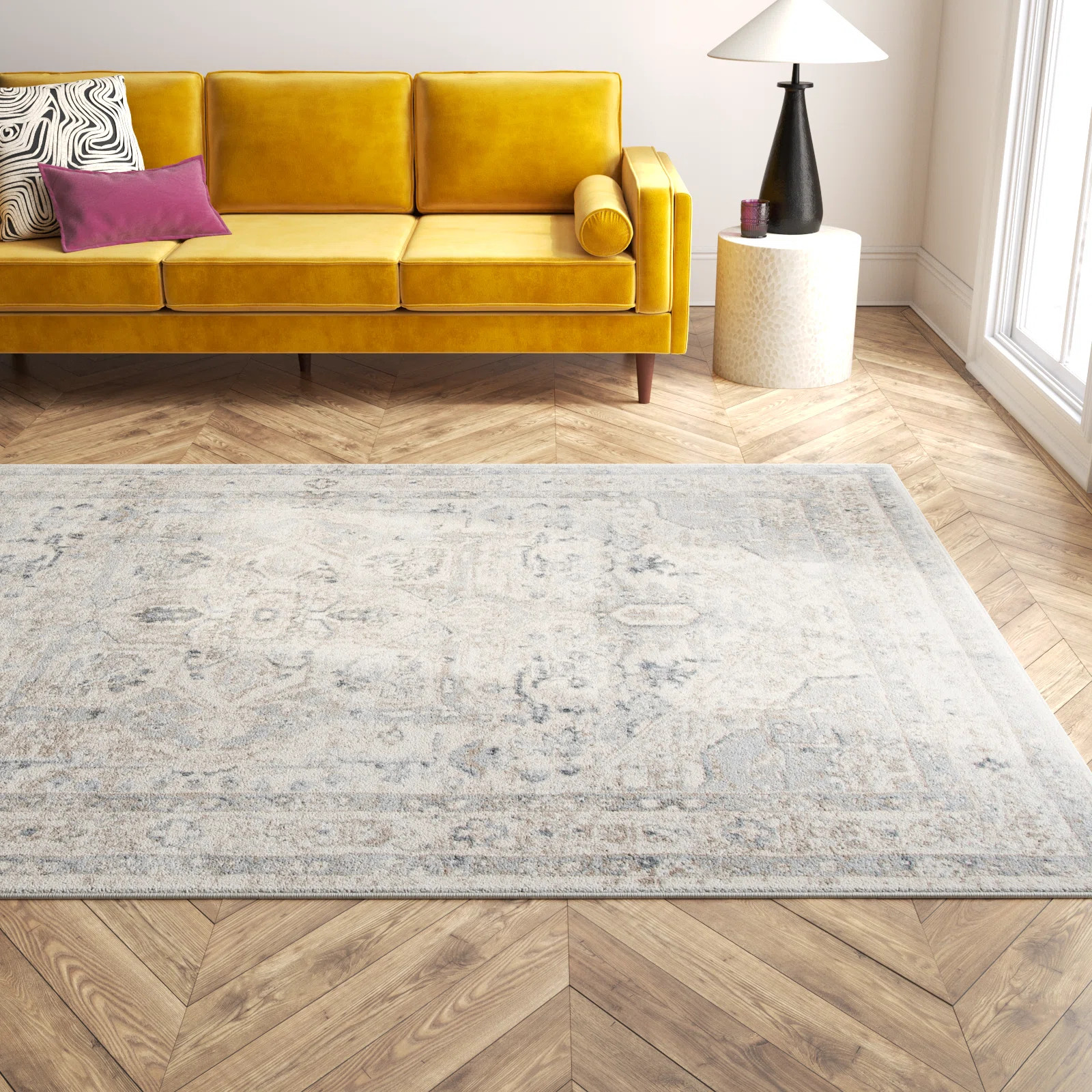 Camilla Oriental Ivory/Gray Area Rug | Wayfair North America