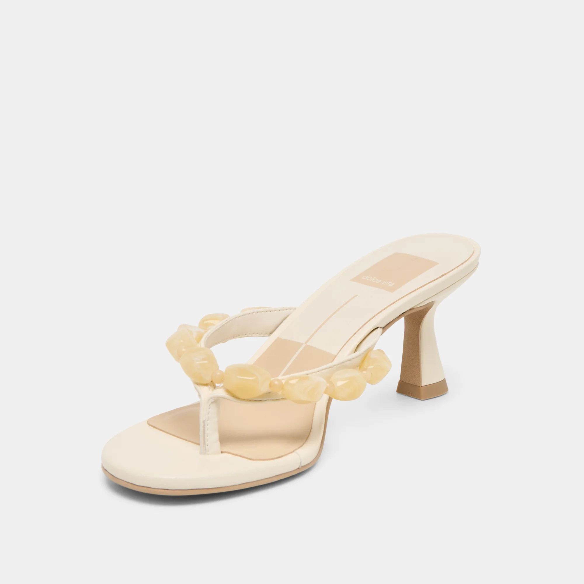 Daksie Heels Off White Leather | DolceVita.com