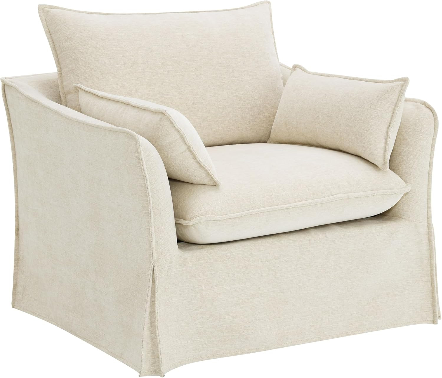 Acme Shane Chair w/2 Pillows in Beige Linen | Amazon (US)