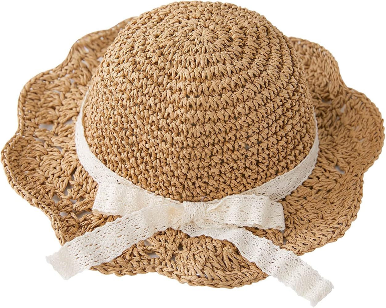 pureborn Baby Toddler Girls Straw Sun Hat Summer Beach Hat | Amazon (US)