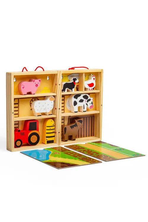 Bigjigs Toys Farm Animal Playbox in Multicoloured at Nordstrom | Nordstrom