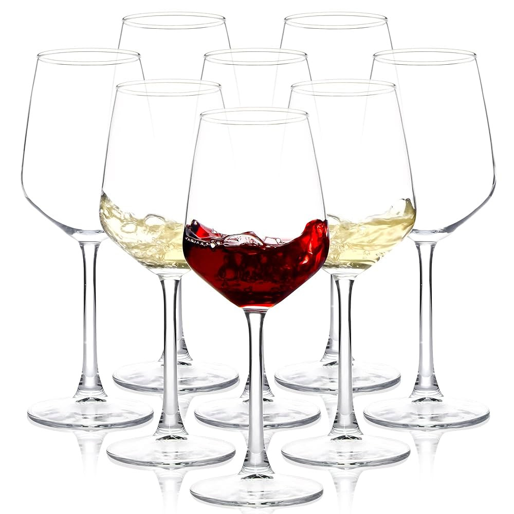 Wine Glasses Set of 8, 12oz Clear Red/White, Long Stem Wine Glasses for Party, Wedding and Home | Amazon (US)
