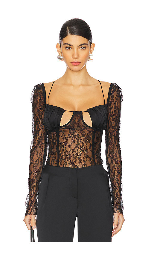 Ceren Ocak Lace Top in Black. Size S. Also in L, XS. | Revolve Clothing (Global)