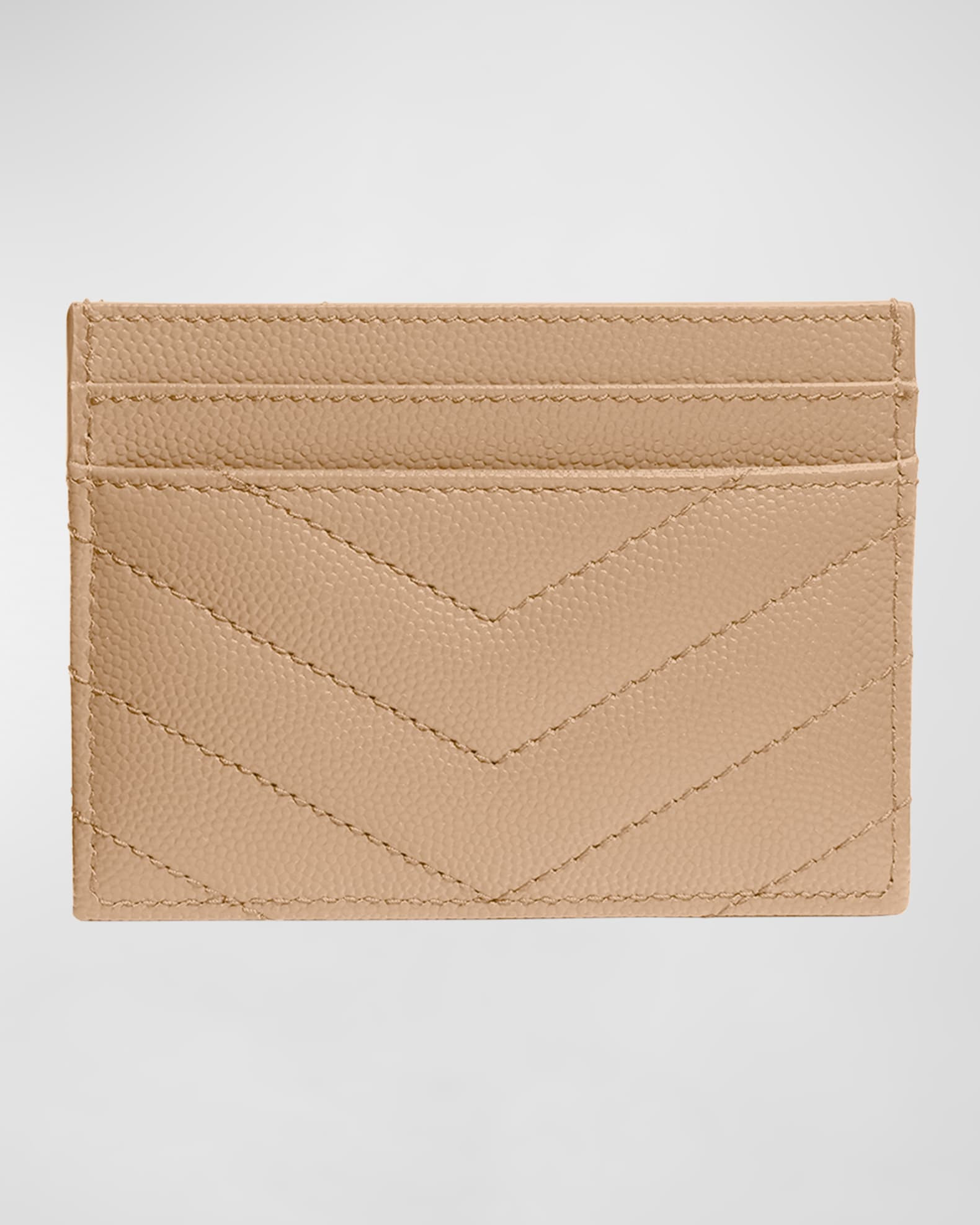 YSL Monogram Card Case in Grained Leather | Neiman Marcus