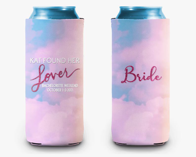 Bachelorette Party Can Cooler Lover Theme Bridal Party Theme Personalized Can Cooler Sleeve | Etsy (US)