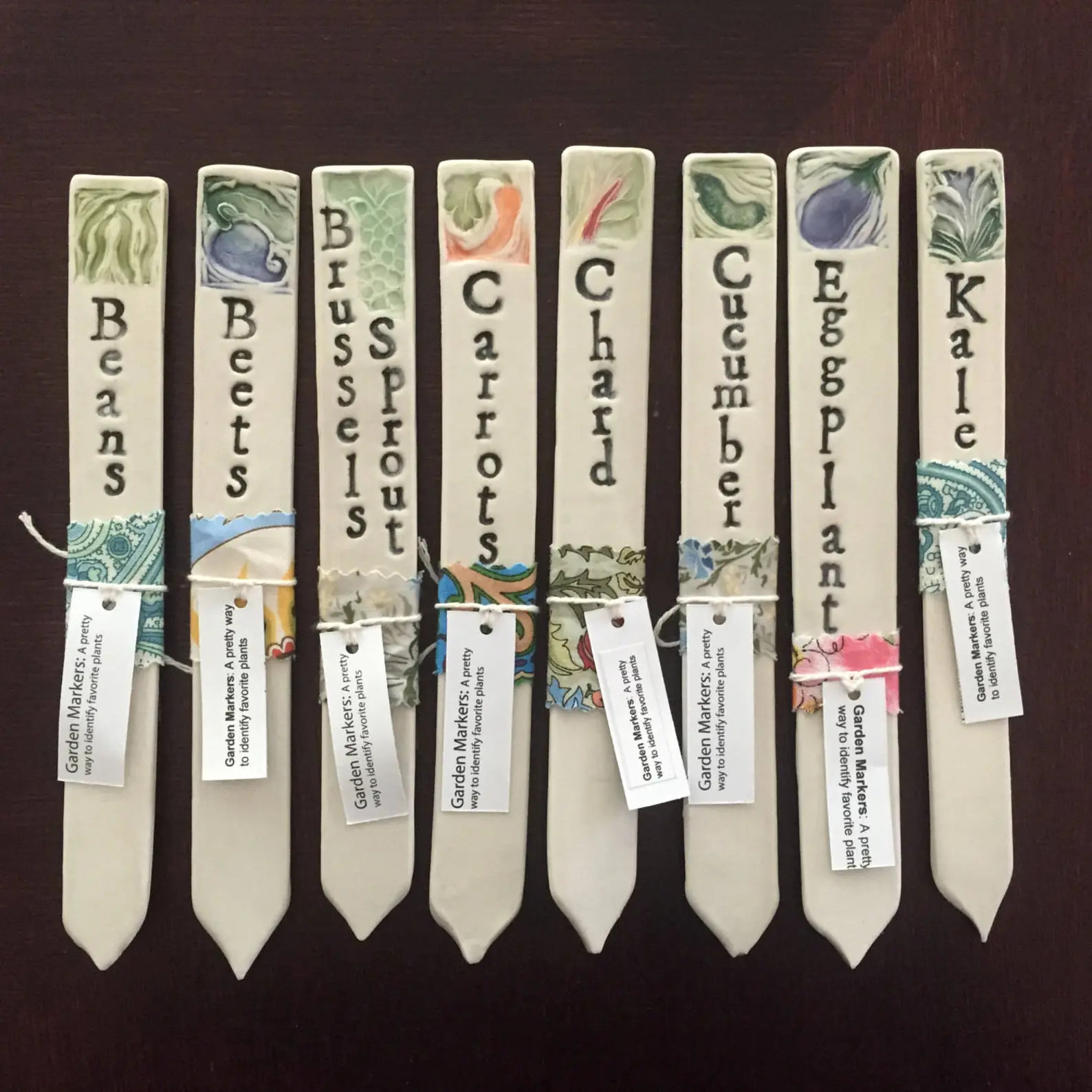 One Veggie Garden Marker / Garden Stake / Vegetable Plant Marker, Made of Porcelain - Etsy | Etsy (US)