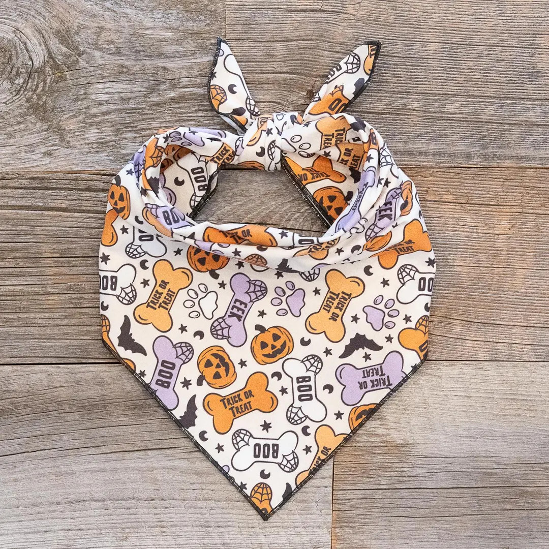 Halloween Dog Treats Dog Bandana, Tie On Dog Bandana | Etsy (US)