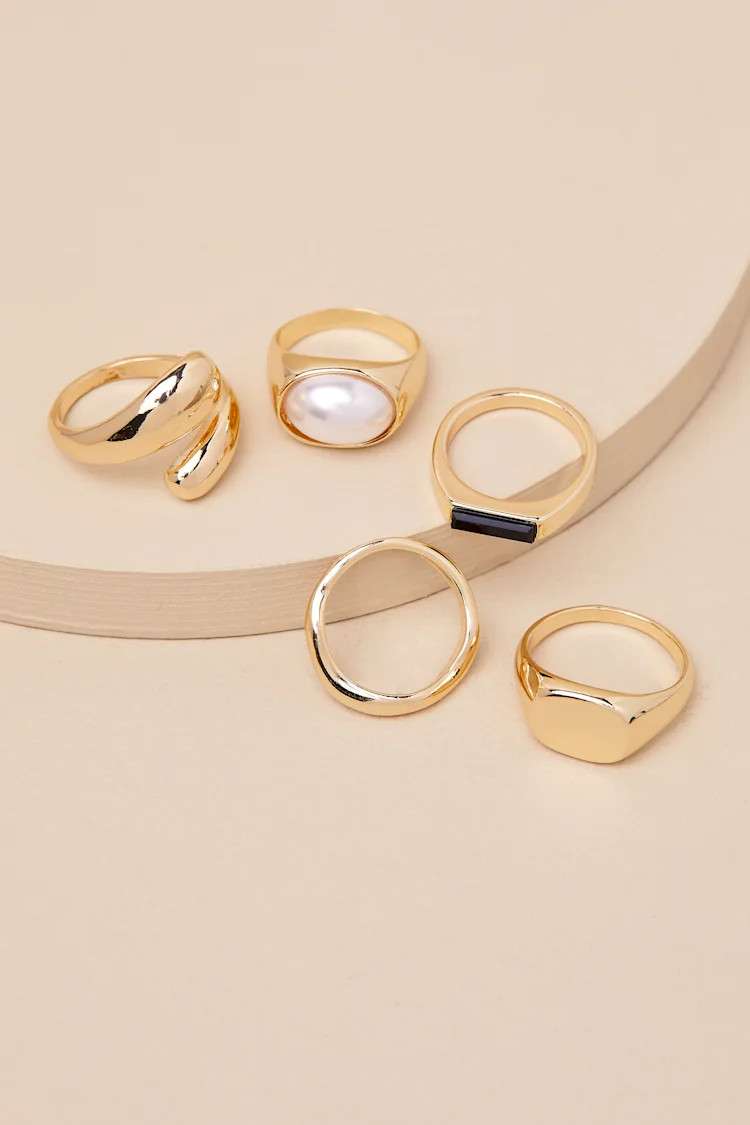 Kensley Gold Six-Piece Statement Ring Set | Lulus