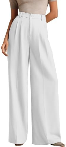 ELLEVEN Women's Casual Wide Leg Dress-Pants, High Elastic Waisted in The Back Business Flowy Trou... | Amazon (US)