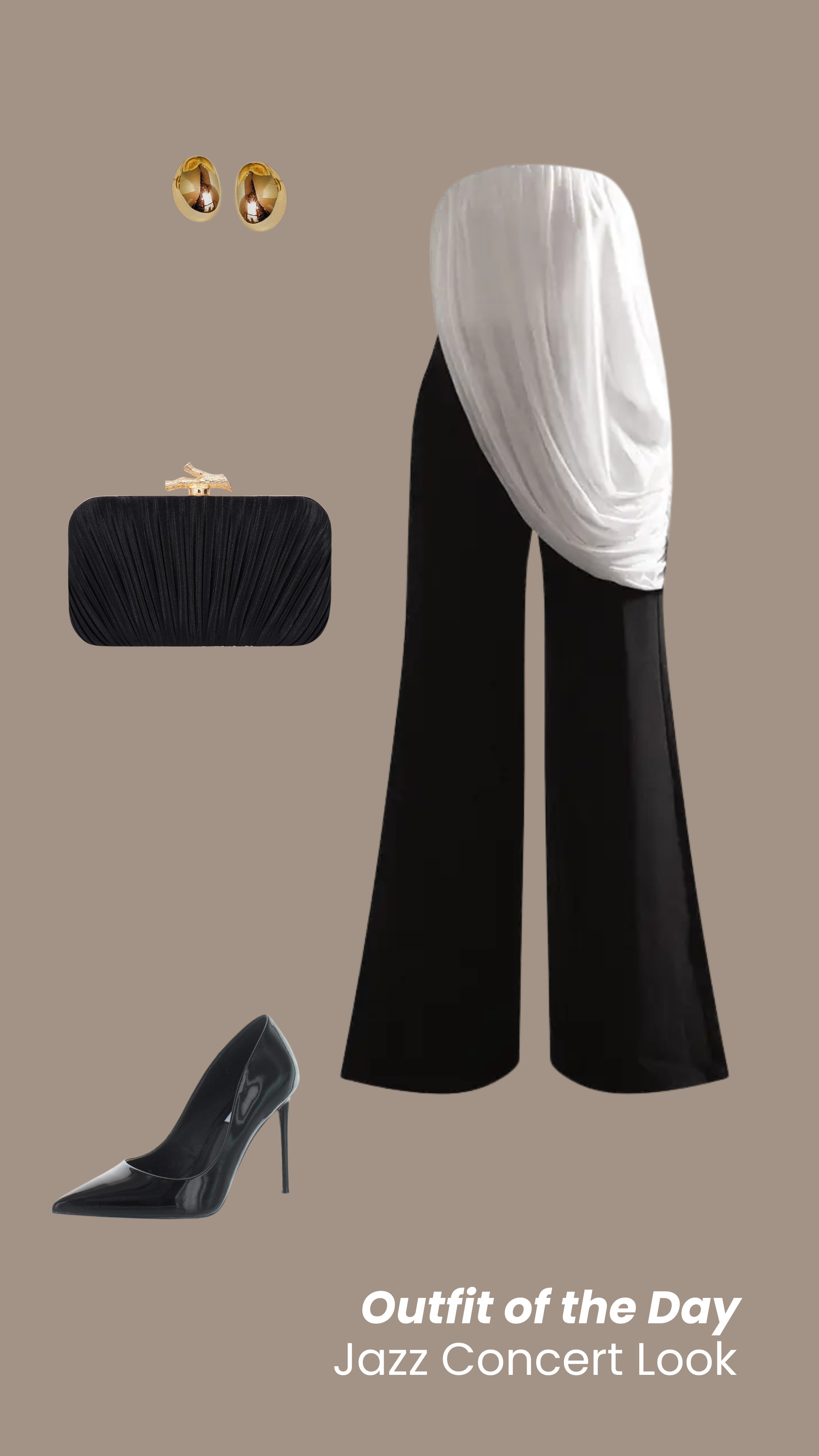 Jazz Concert Look
Jumpsuit: Pretty Little Thing
Shoes: Steve Madden
Earrings: Amazon
Clutch: Amazon


 #nightoutlook #chicevening #blackandwhiteoutfit #elevatedstyle 

 

#LTKootd #LTKSeasonal #LTKBeauty