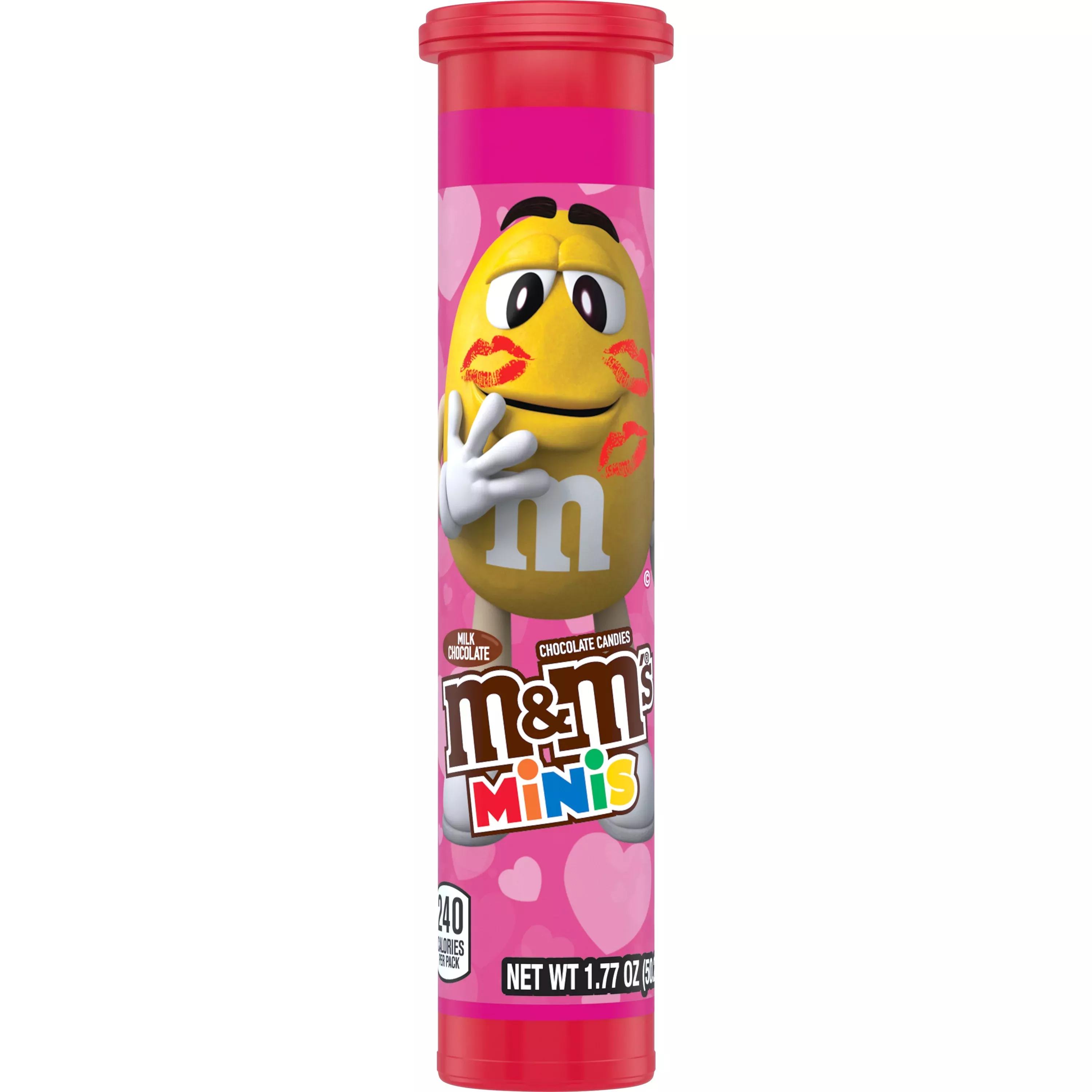 M&M'S Holiday Minis Milk Chocolate Christmas Candy Mega Tube, 1.77oz