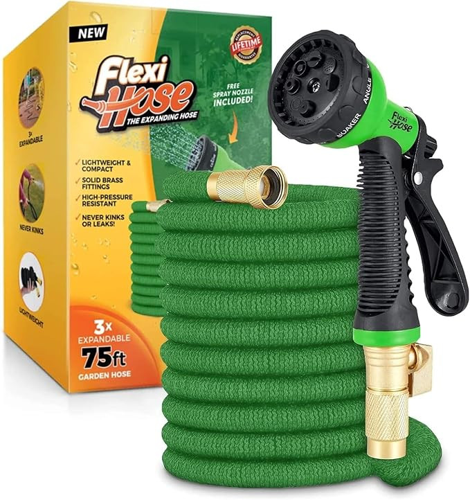 Flexi Hose with 8 Function Nozzle, 50FT - Lightweight Expandable Garden Hose, No-Kink Flexibility... | Amazon (US)
