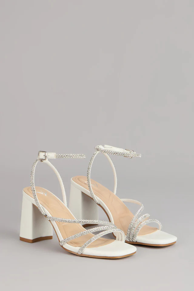 Crystal Hour Strappy Block Heels | Windsor Stores