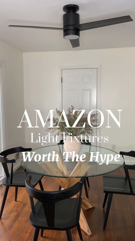 These Amazon Light fixtures are worth the buy! I took a chance and installed these in my home, they looked beautiful and the price was tight. 

They turned out to be boujee in a budget!

The 3 blade ceiling fan adds a minimalist modern touch to your space. It has dual operation, 3 light temperatures (Warm, Bright White, Cool) and includes a wall mountable remote control. 

These flush ceiling lamps were the easiest to install. Took me about 25 minutes each and they look and work amazing. 

This 8 light metal black industrial chandelier adds that modern farmhouse touch to any space. 
The chain can be adjusted to fit your space. Best part, it’s under $100. 

#LTKFindsUnder100 #LTKHome #LTKVideo