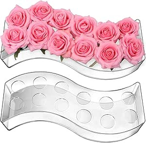 Arme Acrylic Vase, S Shape Clear Acrylic Flower Bud Vase, Long Floral Vase for Centerpieces, Uniq... | Amazon (US)