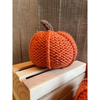 Hand-Knit Orange Pumpkins, Fall Home Decor, Knitted Pumpkin Gift, Hand Knit Autumn Decorations For | Etsy (US)
