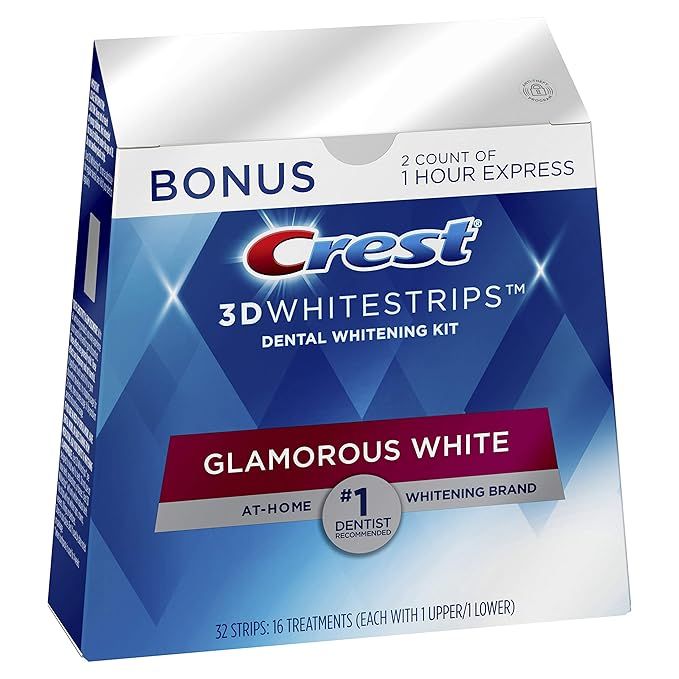 Crest 3D Whitestrips Glamorous White, Teeth Whitening Kit, 16 Treatments (32 Individual Strips) +... | Amazon (US)