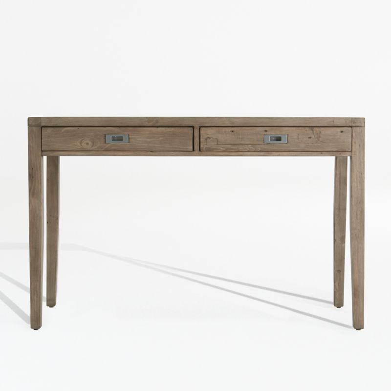 Morris 48" Ash Grey Writing Desk + Reviews | Crate and Barrel | Crate & Barrel