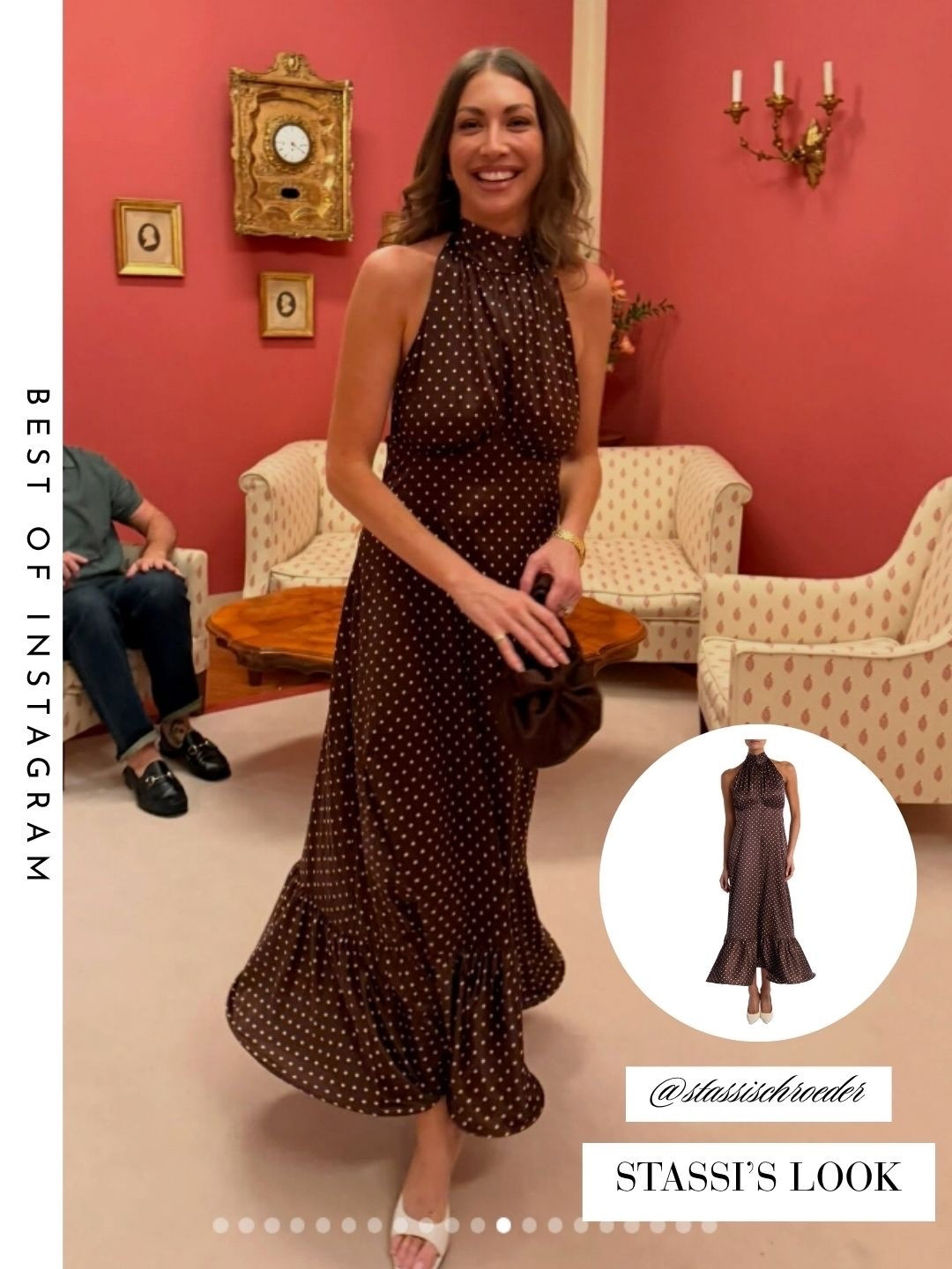 Stassi Schroeder’s Brown Polka Dot Dress 📸 = @stassischroder