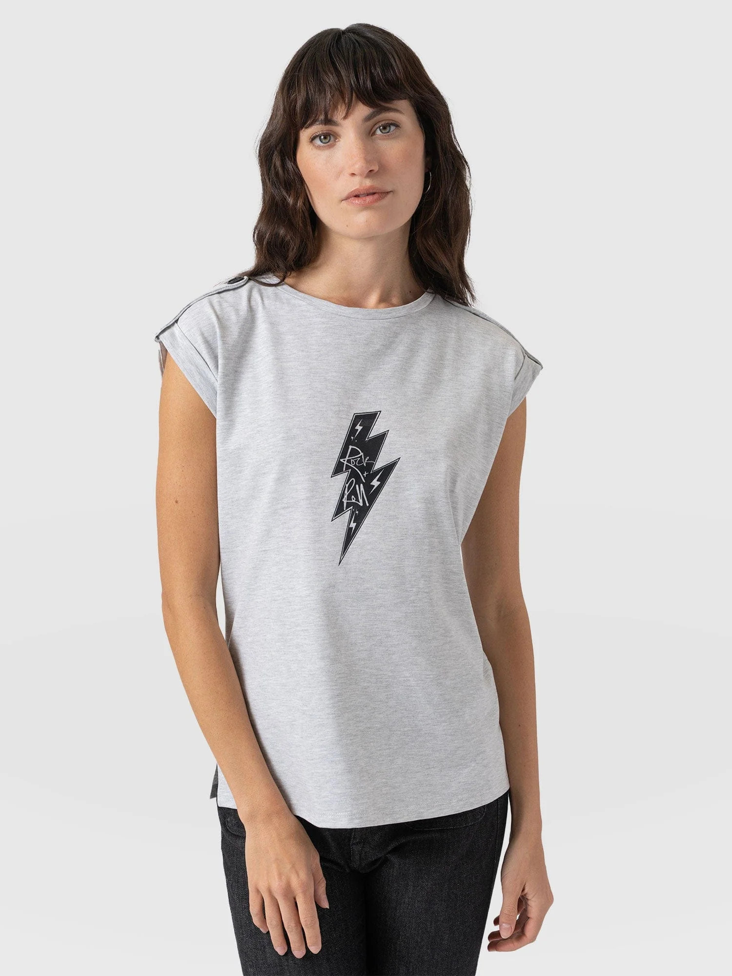 Turn Up Tee - Grey Rock N Roll | Saint + Sofia