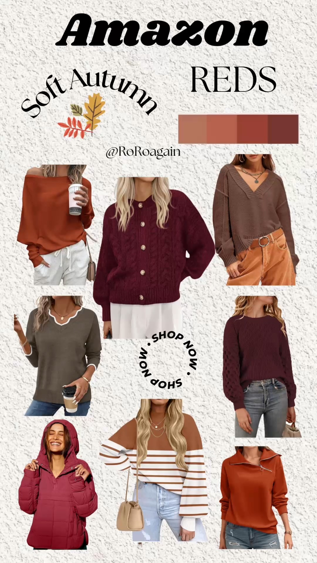 Soft fall reds autumn knitwear women fashion Amazon 

#LTKFallSale #LTKSeasonal