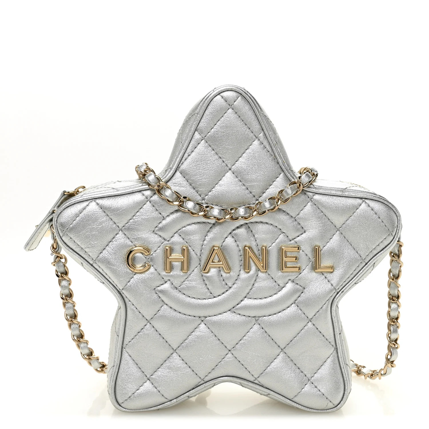 Metallic Lambskin Walk Of Fame Bag Silver | FASHIONPHILE (US)