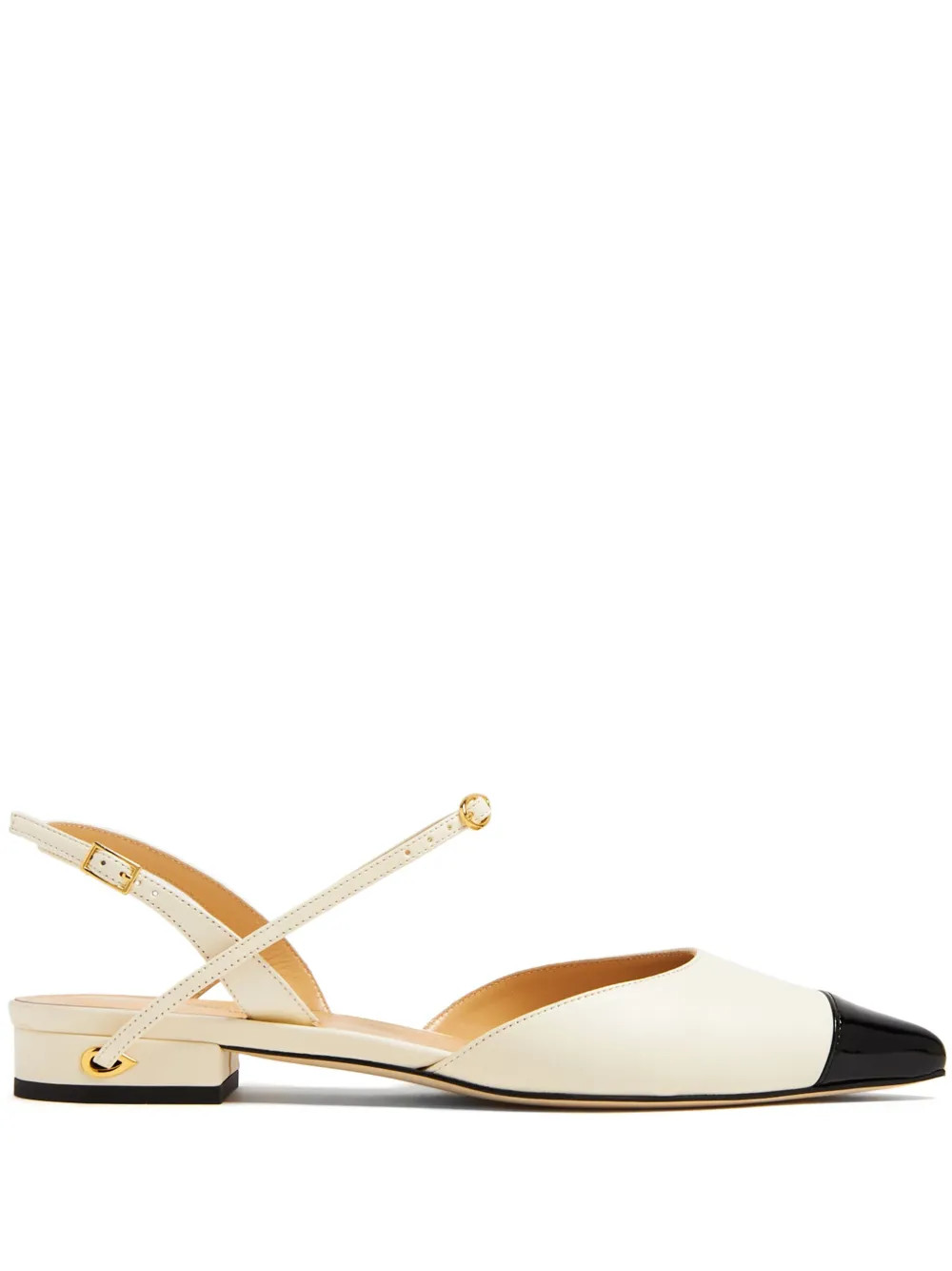 Jennifer Chamandi bi-colour Leather Ballerina Shoes | Neutrals | FARFETCH UK | Farfetch Global