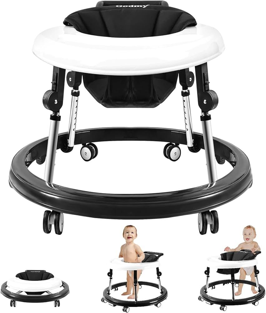 Baby Walker with Wheels, Activity Center with Mute Wheels Anti-Rollover, 5-Position Height Adjust... | Amazon (US)
