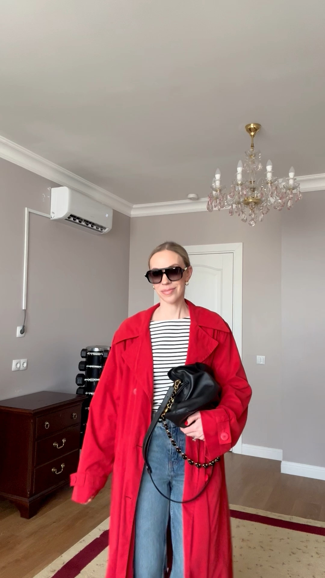 Spring outfit, trench coat, striped tee, Gucci aviator sunglasses, red coat, @Zara straight leg jeans, leather Mary Jane ballet flats

#LTKSeasonal #LTKSaleAlert #LTKOver40