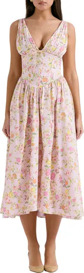 Emmelina Sleeveless Stretch Poplin Midi Dress | Nordstrom